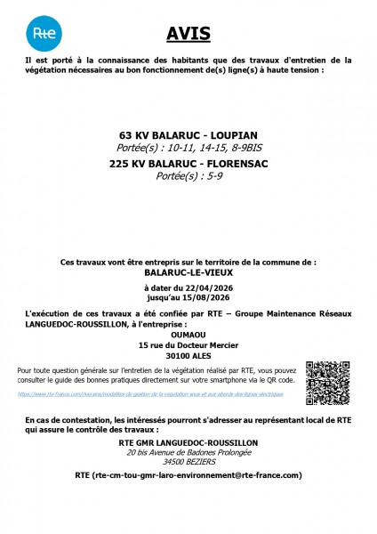 RTE - travaux d'élagage lignes electriques