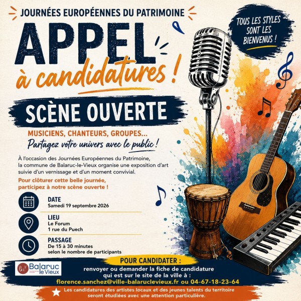 Appel à candidatures - Scène ouverte