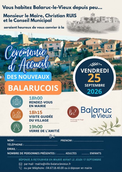Cérémonie d'Accueil des Nouveaux Balarucois