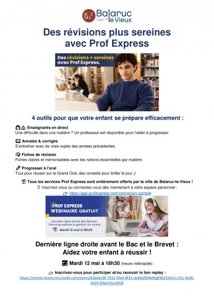 PROF EXPRESS : Des révisions plus sereines