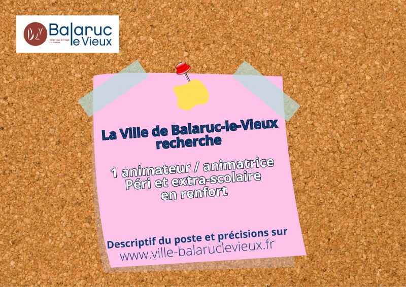 Recrutement animateur/trice péri-extra scolaire en renfort